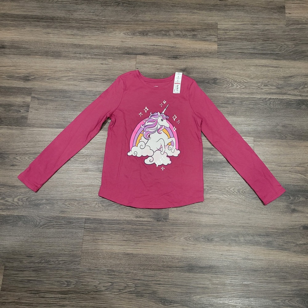 Kohl's Unicorn Graphic Tee Long‎ Sleeve Top Girl's Size 8 NWT
